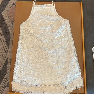 ASOS White Embellished Tassel Dress